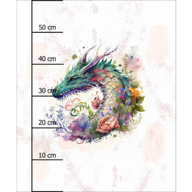 WATERCOLOR DRAGON -  PANEL (60cm x 50cm) brushed knitwear with elastane ITY