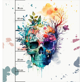 WATERCOLOR SKULL - panel (75cm x 80cm) lycra 300g