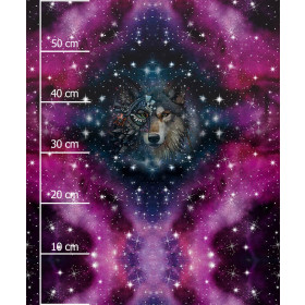 WOLF / WATERCOLOR GALAXY PAT. 8 -  PANEL (60cm x 50cm) looped knit fabric with elastane ITY