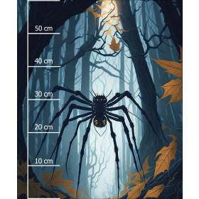 HALLOWEEN SPIDER -  PANEL (60cm x 50cm) looped knit fabric with elastane ITY