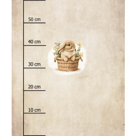 BUNNY IN A BASKET PAT. 2 -  PANEL (60cm x 50cm) brushed knitwear with elastane ITY