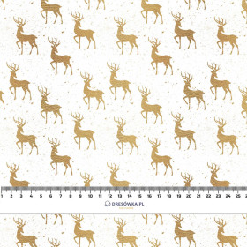 GOLDEN DEERS pat. 2 (WHITE CHRISTMAS) - single jersey with elastane 