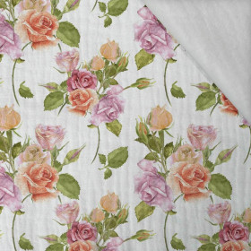 PASTEL ROSES pat. 2 (BLOOMING MEADOW) - Cotton muslin