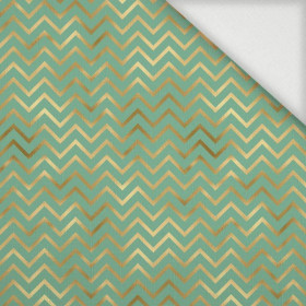 GOLDEN ZIGZAGS (GOLDEN OCEAN) / mint - Woven Fabric for tablecloths