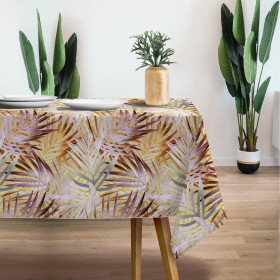 PALM LEAVES pat. 2 (gold) - Woven Fabric for tablecloths