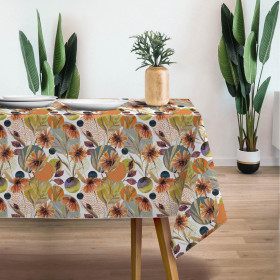 ORANGE CORNFLOWERS - Woven Fabric for tablecloths