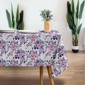 WILD ROSE FLOWERS PAT. 1 (BLOOMING MEADOW) (Very Peri) - Cotton muslin