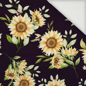 SUNFLOWERS PAT. 6 / black - Woven Fabric for tablecloths