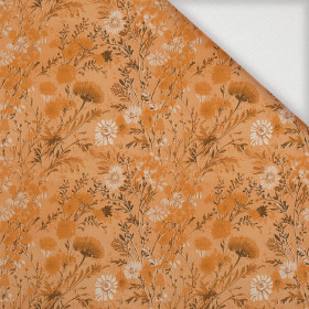 SUNDIAL ORANGE / FLOWERS - Woven Fabric for tablecloths