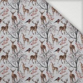 WINTER ANIMALS (WINTER IN PARK) - Woven Fabric for tablecloths