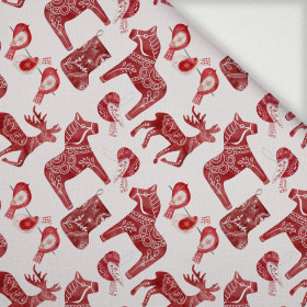 WINTER ANIMALS pat. 3 (NORDIC CHRISTMAS) - Woven Fabric for tablecloths