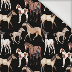 HORSES / black - Nylon fabric Pumi