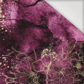 FLOWERS / golden contour Pat. 1  / WATERCOLOR MARBLE - Nylon fabric Pumi