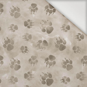 PAW PRINTS / BEIGE (SNOW LEOPARDS) - Nylon fabric Pumi