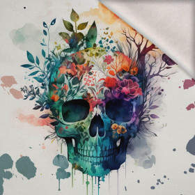 WATERCOLOR SKULL - panel (75cm x 80cm) brushed knitwear with elastane ITY