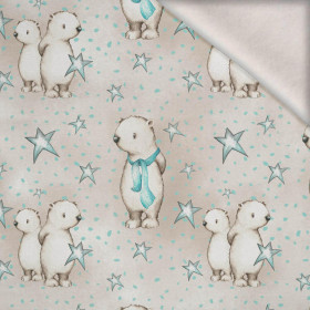 TEDDIES AND STARS / beige (MAGICAL CHRISTMAS FOREST) - brushed knitwear with elastane ITY