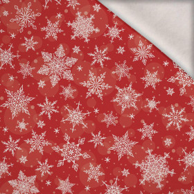SNOWFLAKES PAT. 2 / red  - brushed knitwear with elastane ITY