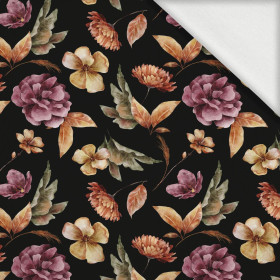 GOLDEN GARDEN pat. 1 (COLORFUL AUTUMN) / black - looped knit fabric with elastane ITY