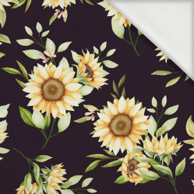 SUNFLOWERS PAT. 6 / black - looped knit fabric with elastane ITY