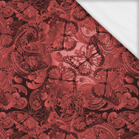 LACE BUTTERFLIES / red- single jersey with elastane ITY