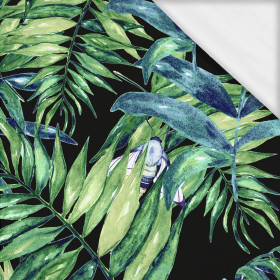 LEAVES AND INSECTS PAT. 6 (TROPICAL NATURE) / black- single jersey with elastane ITY