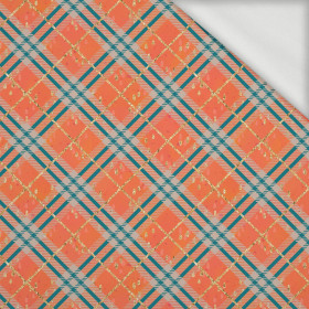 GLITTER CHECK / orange (GLITTER AUTUMN) - looped knit fabric