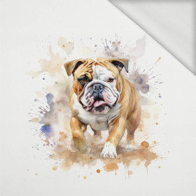 WATERCOLOR BULLDOG - panel (60cm x 50cm) looped knit