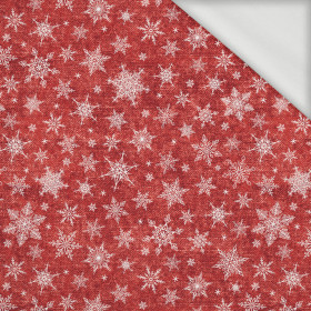 SNOWFLAKES PAT. 2 / ACID WASH RED - looped knit fabric