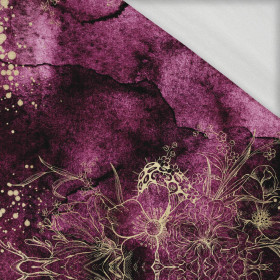FLOWERS / golden contour Pat. 1  / WATERCOLOR MARBLE - Bamboo looped with elastan 260g
