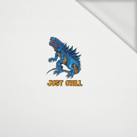 BLUE DRAGON PAT. 1 / white - panel (60cm x 50cm) looped knit 