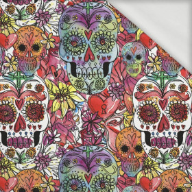 SKULLS pat. 4 / colorful (DIA DE LOS MUERTOS) - looped knit fabric