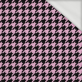 BLACK HOUNDSTOOTH / pink - looped knit fabric