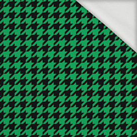 BLACK HOUNDSTOOTH / green - looped knit fabric