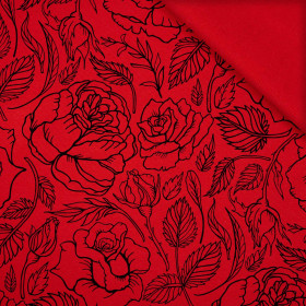 ROSES / CONTOUR  / red - looped knit fabric