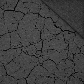 SCORCHED EARTH (black) / graphite - looped knit fabric