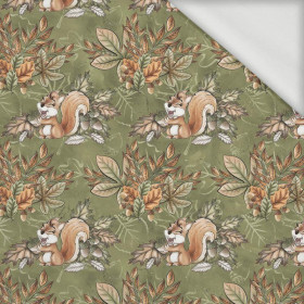 HAPPY SQUIRRELS (AUTUMN IN THE FOREST) - looped knit fabric