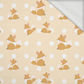 FOXES / polka dots - looped knit fabric