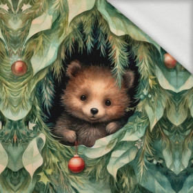 VINTAGE CHRISTMAS BEAR - panel (60cm x 50cm) looped knit