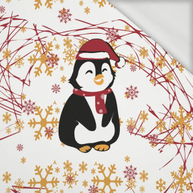 PENGUIN SANTA 2.0 / red - panoramic panel looped knit 