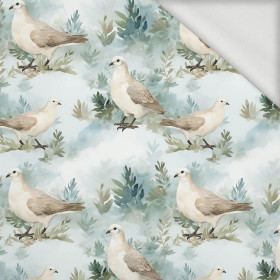 PASTEL BIRDS PAT. 2 - looped knit fabric