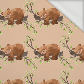 SLEEPING BEARS (BEARS AND BUTTERFLIES) - looped knit fabric