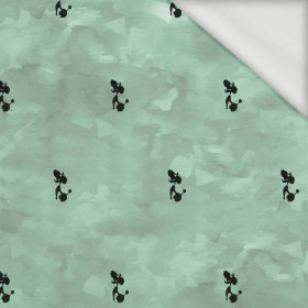 POODLES (minimal) / CAMOUFLAGE pat. 2 (modern mint) - looped knit fabric