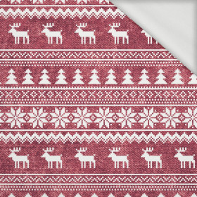 REINDEERS PAT. 2 / ACID WASH MAROON  - looped knit fabric