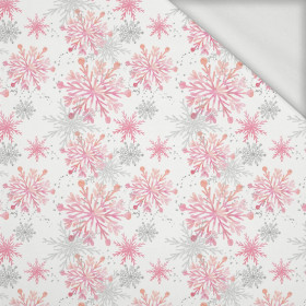 PINK SNOWFLAKES pat. 2 - looped knit fabric