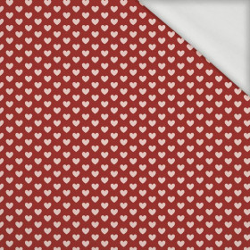 HEARTS / red (VALENTINE'S HEARTS) - looped knit fabric
