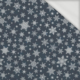 SNOWFLAKES PAT. 2 / navy - looped knit fabric