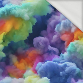 RAINBOW CLOUDS - looped knit fabric