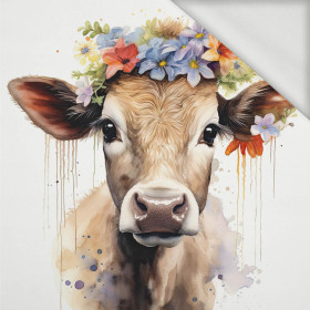 WATERCOLOR COW - panel (75cm x 80cm) looped knit