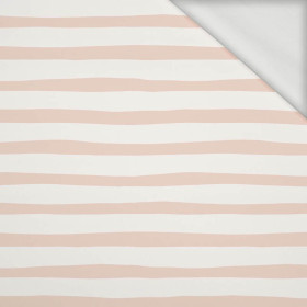 STRIPES - ECRU AND LIGHT PINK (BIRDS IN LOVE) - looped knit fabric