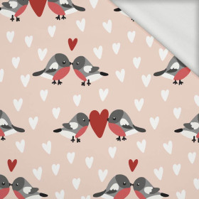BIRDS IN LOVE PAT. 2 / light pink (BIRDS IN LOVE) - looped knit fabric